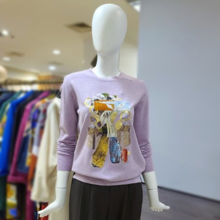 프린트포인트니트티셔츠