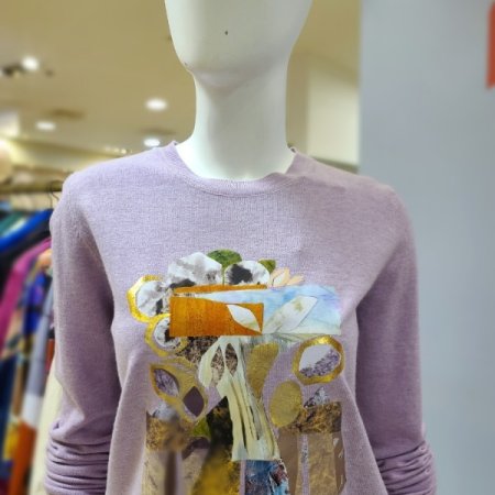 프린트포인트니트티셔츠