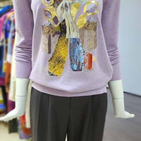 프린트포인트니트티셔츠