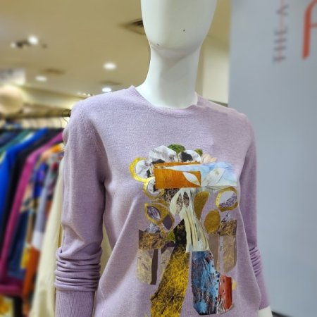 프린트포인트니트티셔츠