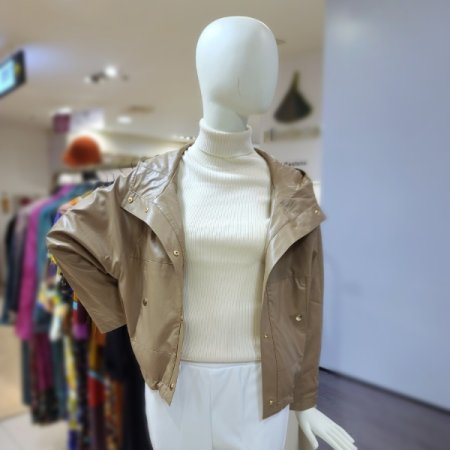 에코레더후드점퍼2color