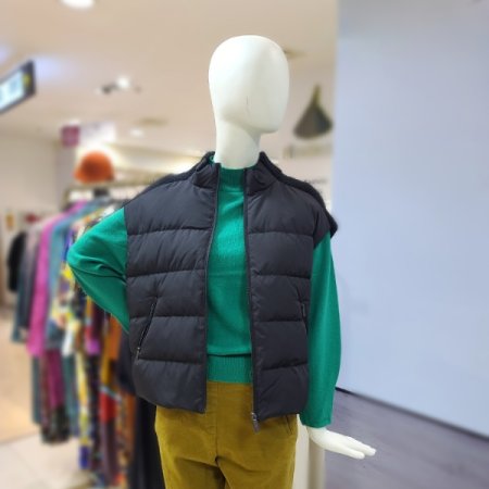 니트배색구스베스트2color