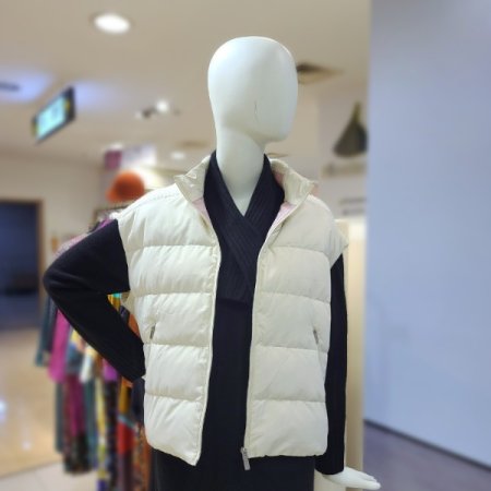 니트배색구스베스트2color