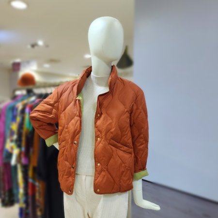 배색덕다운점퍼2color