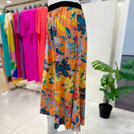 프린팅 롱 스커트