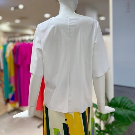 레터링 반팔 블라우스