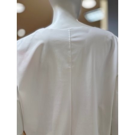 레터링 반팔 블라우스