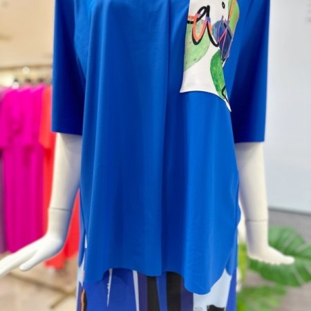 카라 프린팅 블라우스