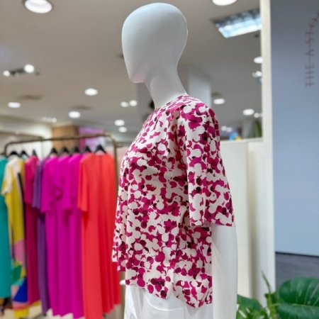 라운드 프린팅 블라우스