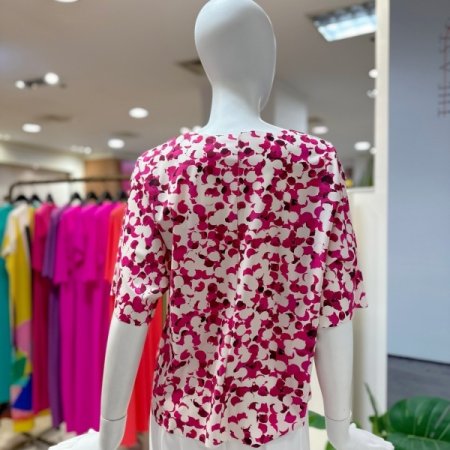 라운드 프린팅 블라우스