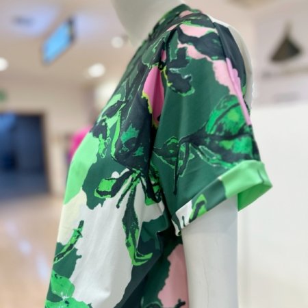 라운드 프린팅 셋업 블라우스