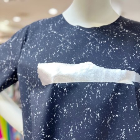 프린팅 라운드 반팔 블라우스