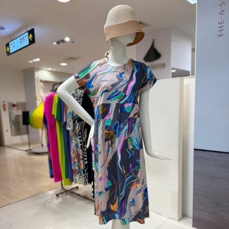 페인팅 반팔 원피스