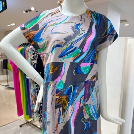 페인팅 반팔 원피스