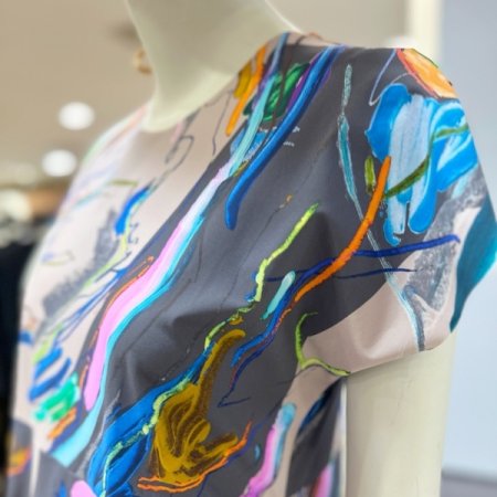 페인팅 반팔 원피스