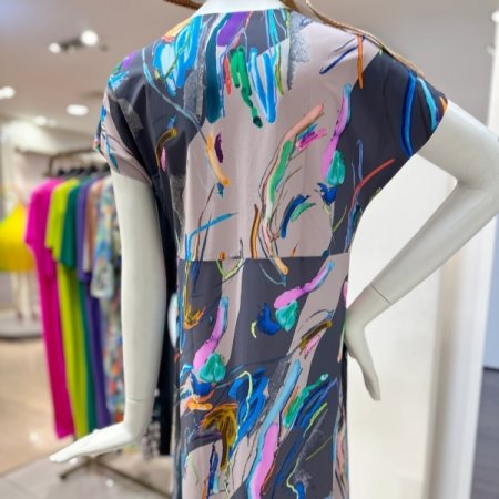 페인팅 반팔 원피스