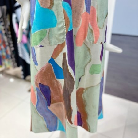 나염 라운드 원피스