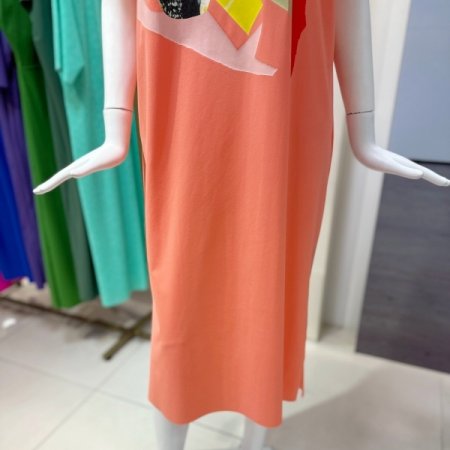 프린팅 포인트 민소매 원피스