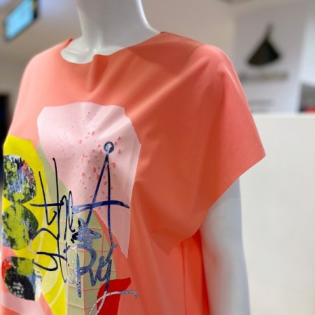 프린팅 포인트 민소매 원피스