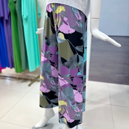 프린팅 밴딩 와이드팬츠