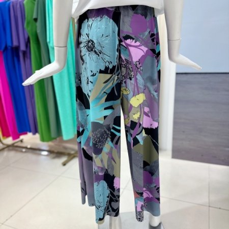 프린팅 밴딩 와이드팬츠