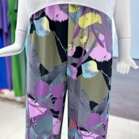 프린팅 밴딩 와이드팬츠