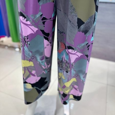 프린팅 밴딩 와이드팬츠