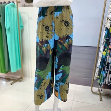 프린팅 밴딩 와이드팬츠