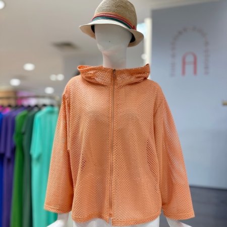 메쉬 후드 집업 점퍼