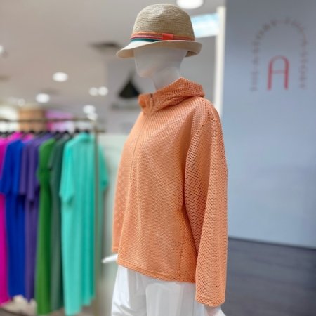 메쉬 후드 집업 점퍼