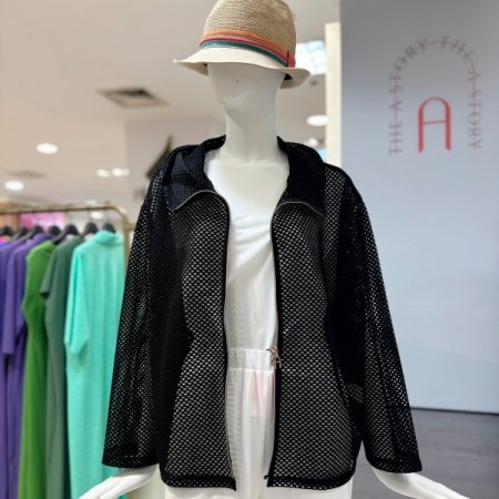 메쉬 후드 집업 점퍼