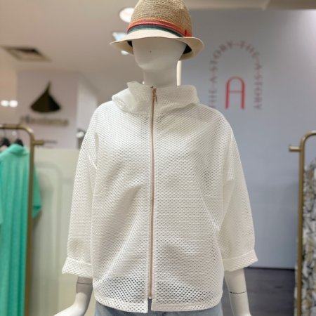 메쉬 후드 집업 점퍼