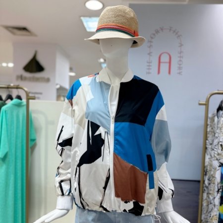 프린팅 블루종 점퍼