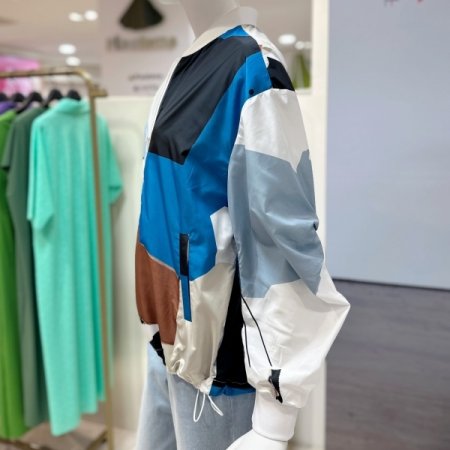 프린팅 블루종 점퍼