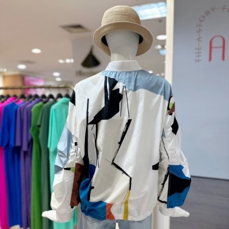 프린팅 블루종 점퍼