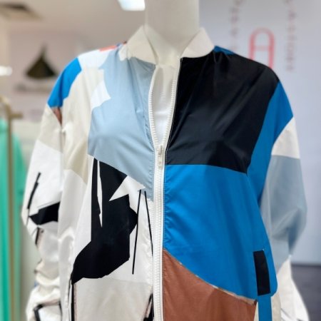 프린팅 블루종 점퍼