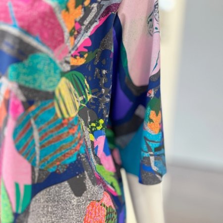 프린팅 카라 블라우스