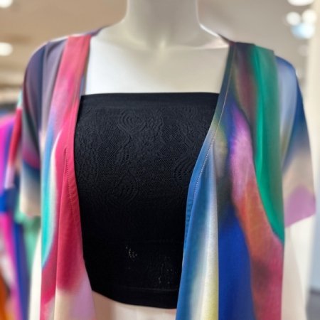 블루밍 스트라이프 랩 드레스