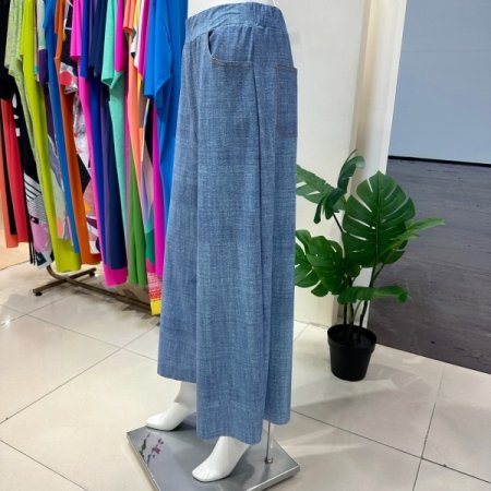 와이드 밴딩 데님팬츠