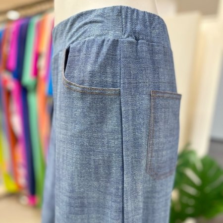 와이드 밴딩 데님팬츠