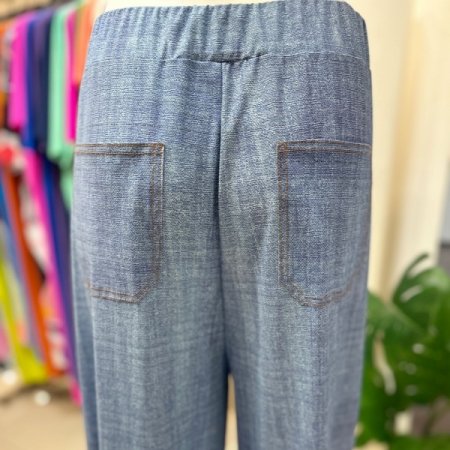 와이드 밴딩 데님팬츠