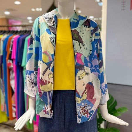 패턴 하이넥 점퍼