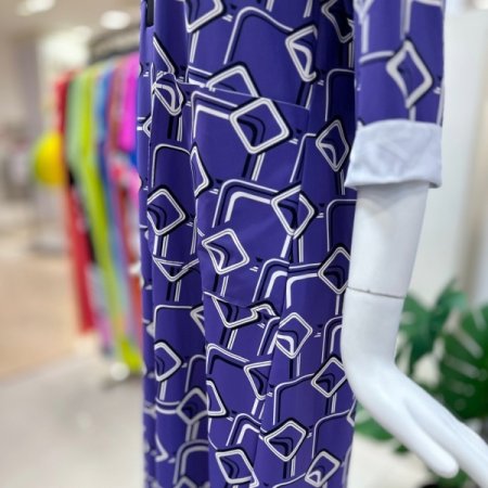 지오 카라 배색 드레스