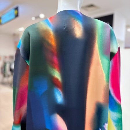 패턴 롱 집업 점퍼