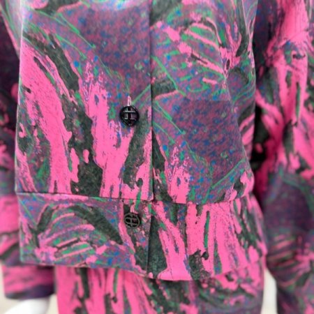 패턴 프린팅 라운드 자켓