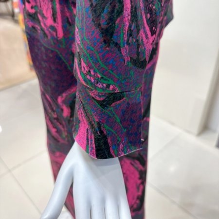 패턴 프린팅 라운드 자켓