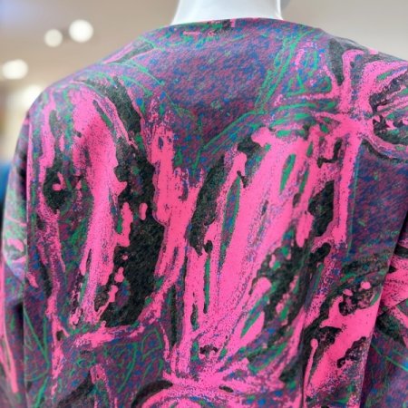 패턴 프린팅 라운드 자켓