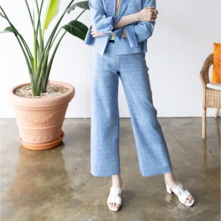 데님 라이크 일자 쿠션 팬츠