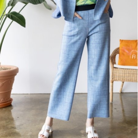 데님 라이크 일자 쿠션 팬츠