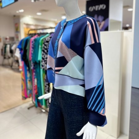 프린팅 라운드넥 가디건